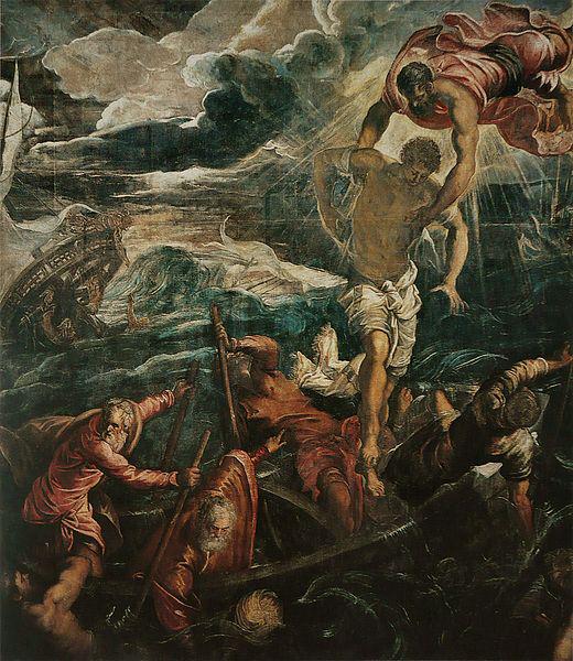 Jacopo Tintoretto San Marco salva un saraceno durante un naufragio Germany oil painting art